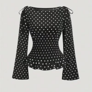Elegant Polka Versatile Bell-Sleeve Top
