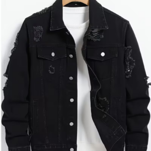 Men's Denim Casual Distressed Jacket