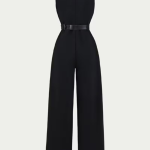 Girls' Black Wide-Leg Jumpsuit, Sleeveless