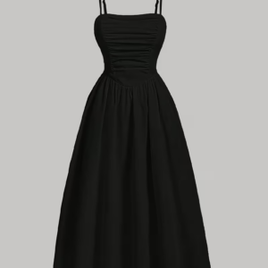 Elegant Smock Neck -Line Maxi Dress